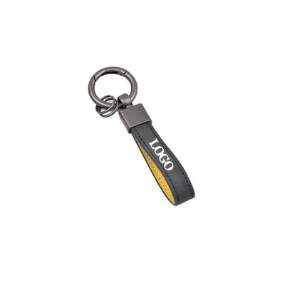 PU Car Keychain Accessories with Zinc Alloy Suit