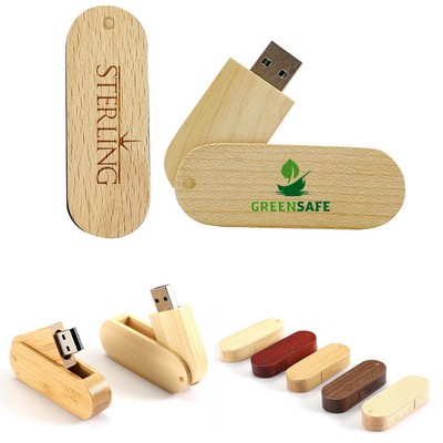 8G Wooden Rotatable USB Drive