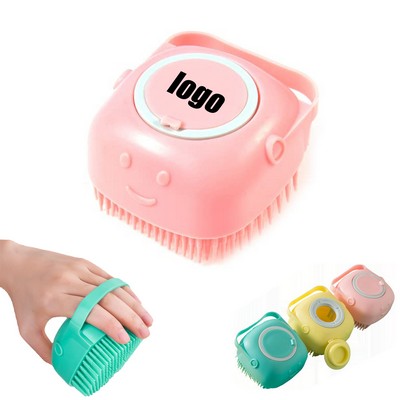 Pet Grooming Bath Massage Brush With Soap And Shampoo Dispenser