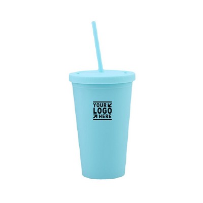 16 Oz Double Wall Multicolor Plastic Tumbler