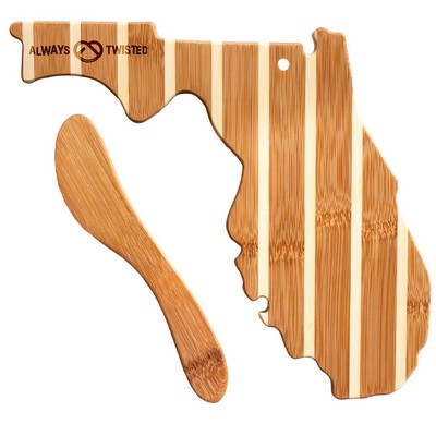 Florida Charcuterie Board with Spreader Knife Gift Set