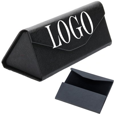 Triangle Folding PU Leather Glasses Case