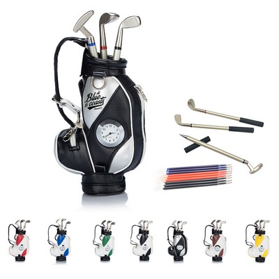 Golf Bag Pen Holder w/ Clock