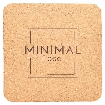 Cork Drink Coaster, 4-Inch Square