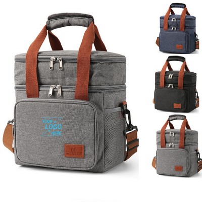 Insulated Double Layer Cooler Lunch Bag