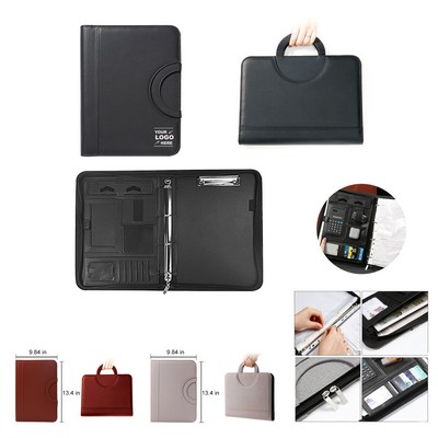 Zippered Padfolio Binder with Handle