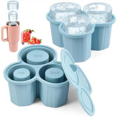 3 Sizes Silicone Cylinder Tumbler Ice Mold with Lid