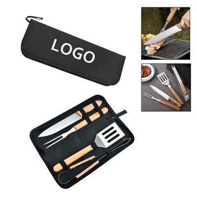 Wood-Crafted BBQ Utensil Set