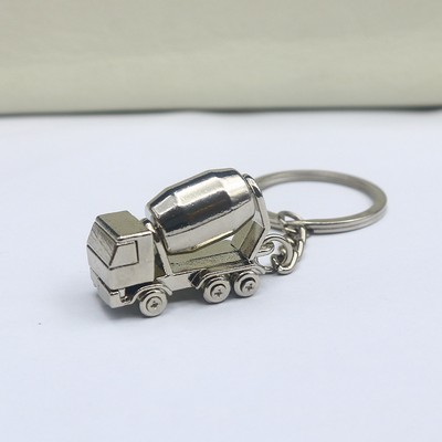 Zinc Alloy 3D Tanker Truck Keychain Charm