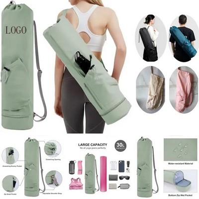 Yoga mat bag with water bottle pocket