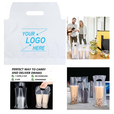 Clear Plastic Double Cup Bag with Handle