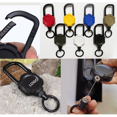 Customized Heavy Duty Retractable Keyring with Carabiner, Magnetic