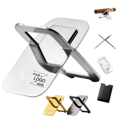 Foldable Stainless Steel Cigar Stand Holder