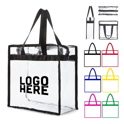 Zipper Closure Clear Tote Bag