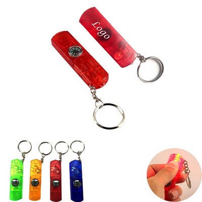 Whistle Light Compass Key Chain