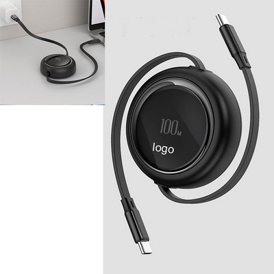 Retractable PD 100W Dual Type-C Charging Cable