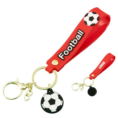 Football PVC Keychain Key Ring