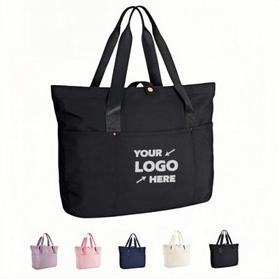 Foldable Tote Bag With Zipper