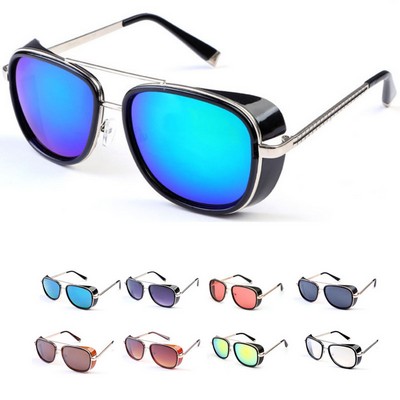 Retro Fashion Outdoor Sports Cycling UV Protective Metal Mirror Legs Polarized Sunglasses