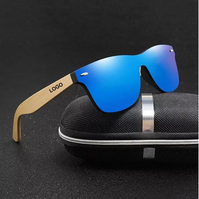 Bamboo Wood Rimless Sunglasses