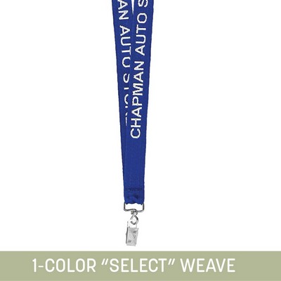 3/4" Woven Lanyard w/ Swivel Bulldog Clip - "Select" Weave