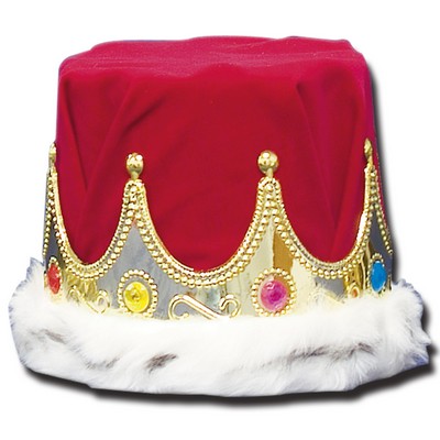 Red & Gold Crown w/ Fur Edge (6" High)