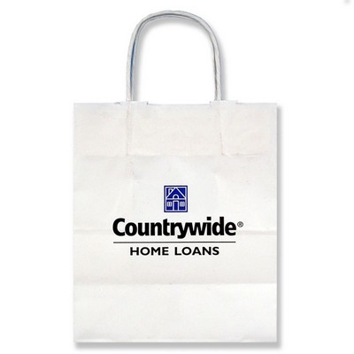 White Kraft Paper Escort Shopping Bag (13"x6"x15.75")