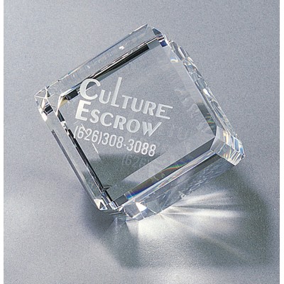 Beveled Diamond Cube, paperweight 3 1/8" cube