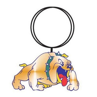 Bulldog Mascot Executive Keychain w/Mirrored Back (8 Square Inch)