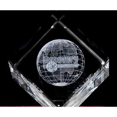 3D Globe w/Custom Image in Standing Cube