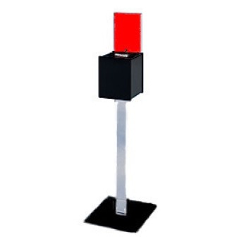 Black/Clear Leg Floor Standing Ballot Box w/Sign Holder