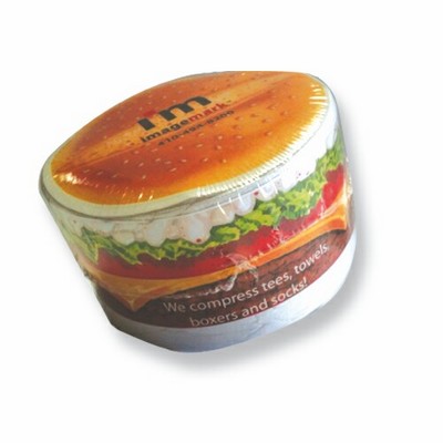 Hamburger Shaped Compressed T-Shirt