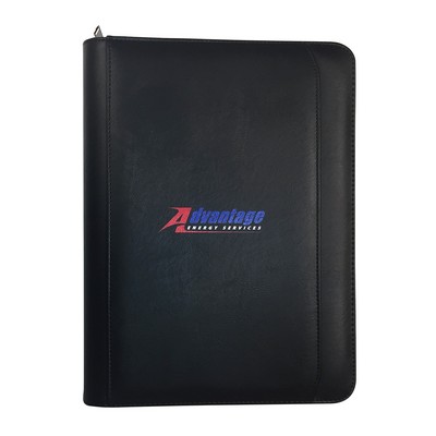 Deluxe Padfolio with 1" 3 Ring Binder/ Calculator & Zipper Closure