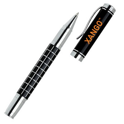 Calli Rollerball Pen w/Grid Barrel & Chrome Accents