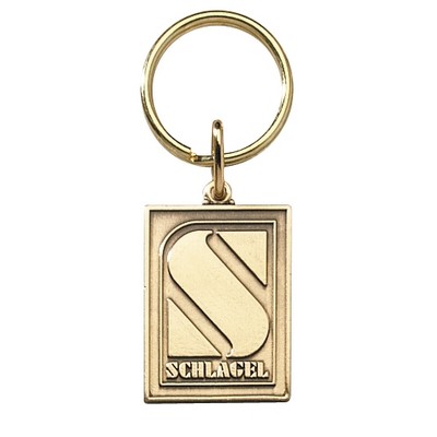 Economical Die Struck Brass Key Tag (1-3/4" x 2.5mm thick)