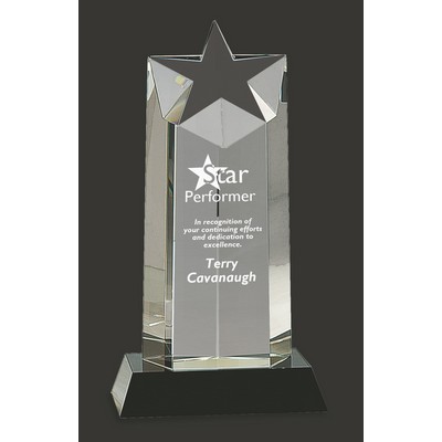 Star Shimmer Crystal Tower Trophy Award M - 10 1/8'' H