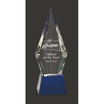 Reflective-BLB Obelisk Facet Crystal Award S - 9 1/2'' H