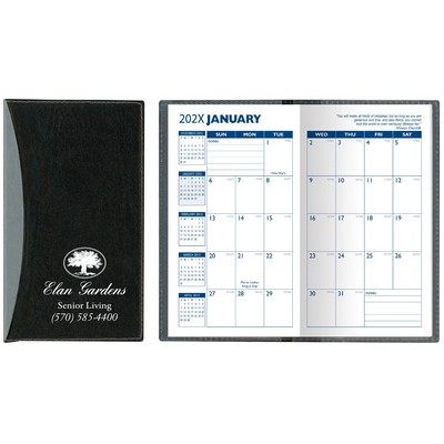 Soft Cover 2 Tone Vinyl Geneva Series Monthly Planner / 1 Color Insert