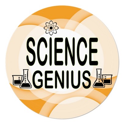 1½" Stock Celluloid "Science Genius" Button