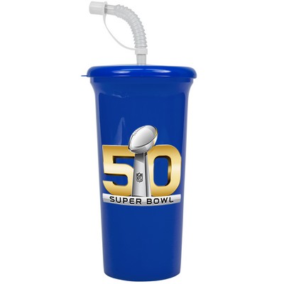 32 Oz. Sport Super Sipper Cup w/Straw Lid (Digital Imprint)