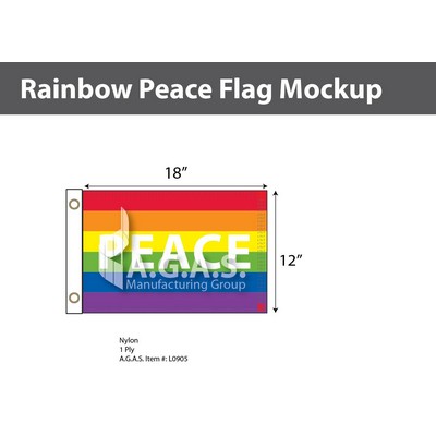 Rainbow Peace Deluxe Flag 12"X18"