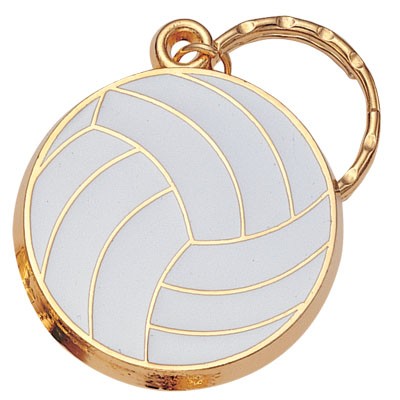 1 ¾" Volleyball Enameled Keyring