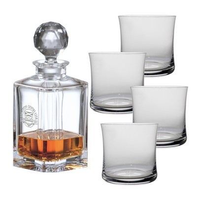 Crystal Decanter 0.8L & 4 DOF glasses