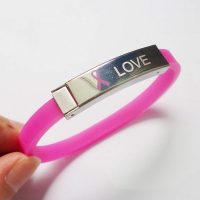 Silicone Bracelet with Metal accent