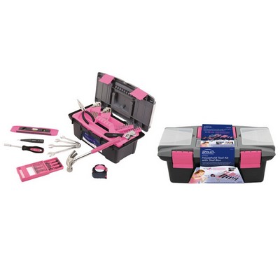 Pink Apollo Tools 53 Piece Household Tool Kit with Tool Box