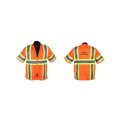 Orange safety vest, ANSI class 3, (med-5xl)