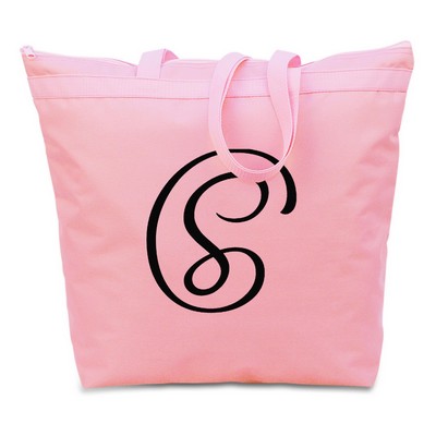 Large Tote Bag w/ Zipper - Light Pink