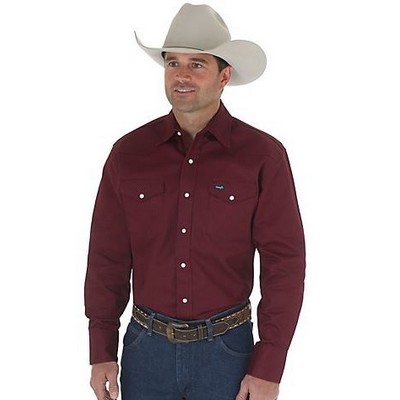 Wrangler® Men's Red Oxide Cowboy Cut® Western Long Sleeve Basics Work Shirt