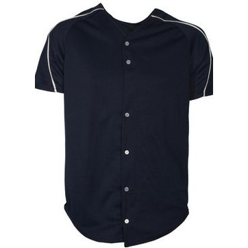 Youth 10 Oz. Stretch Knit Pro-Style Full Button Baseball Jersey Shirt w/ Contrast Piping Front