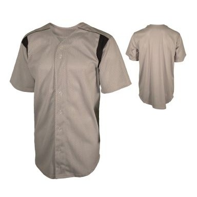 Adult 10 Oz. Stretch Double Knit Pro-Style Full Button Jersey Shirt w/ Contrast Insert & Piping